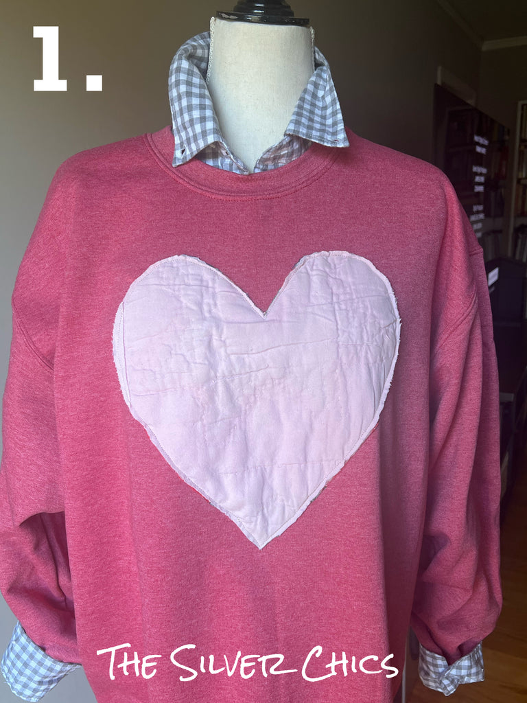 Quilted Heart Sweatshirt