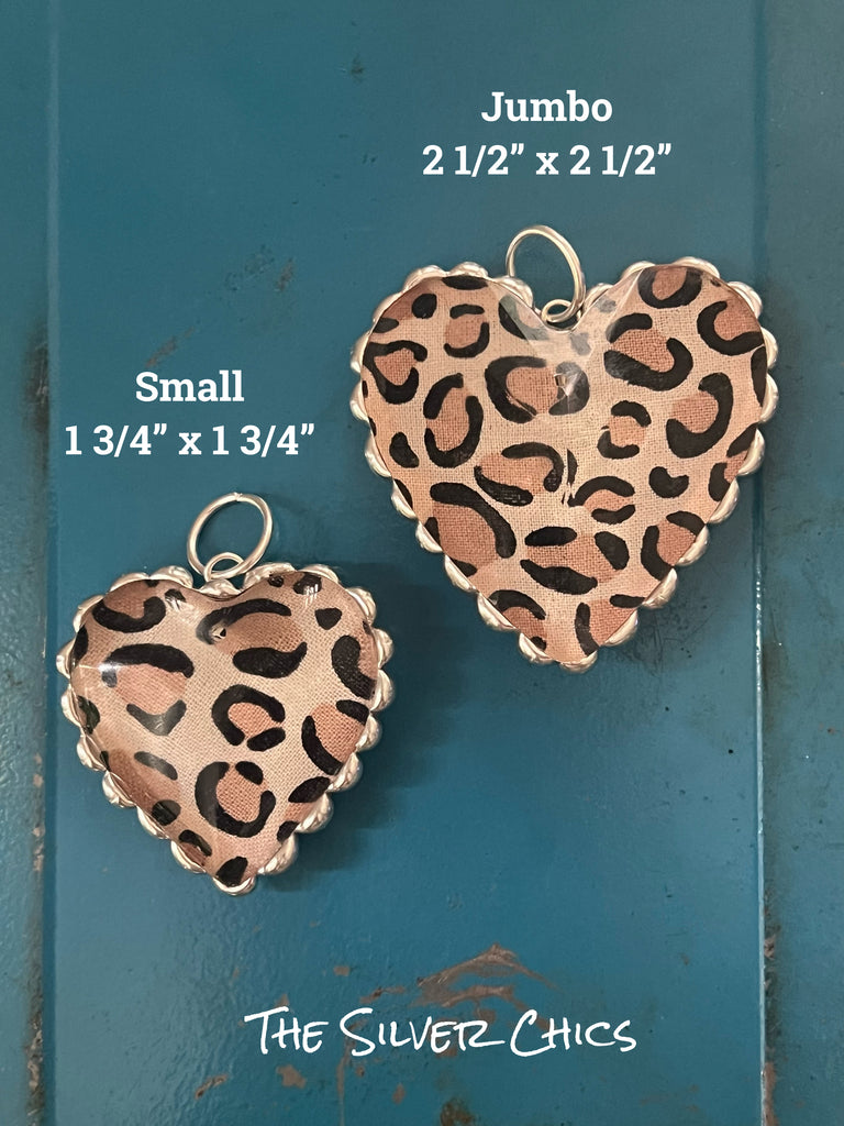 Leopard Heart Pendants