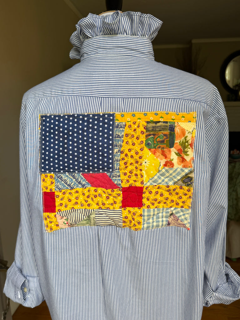 Large Quilted Flag Button up