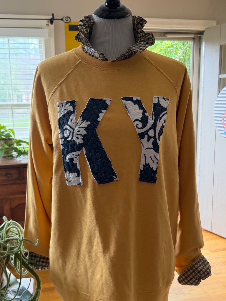 KY Sweatshirt and Ruffled Collar Shirt