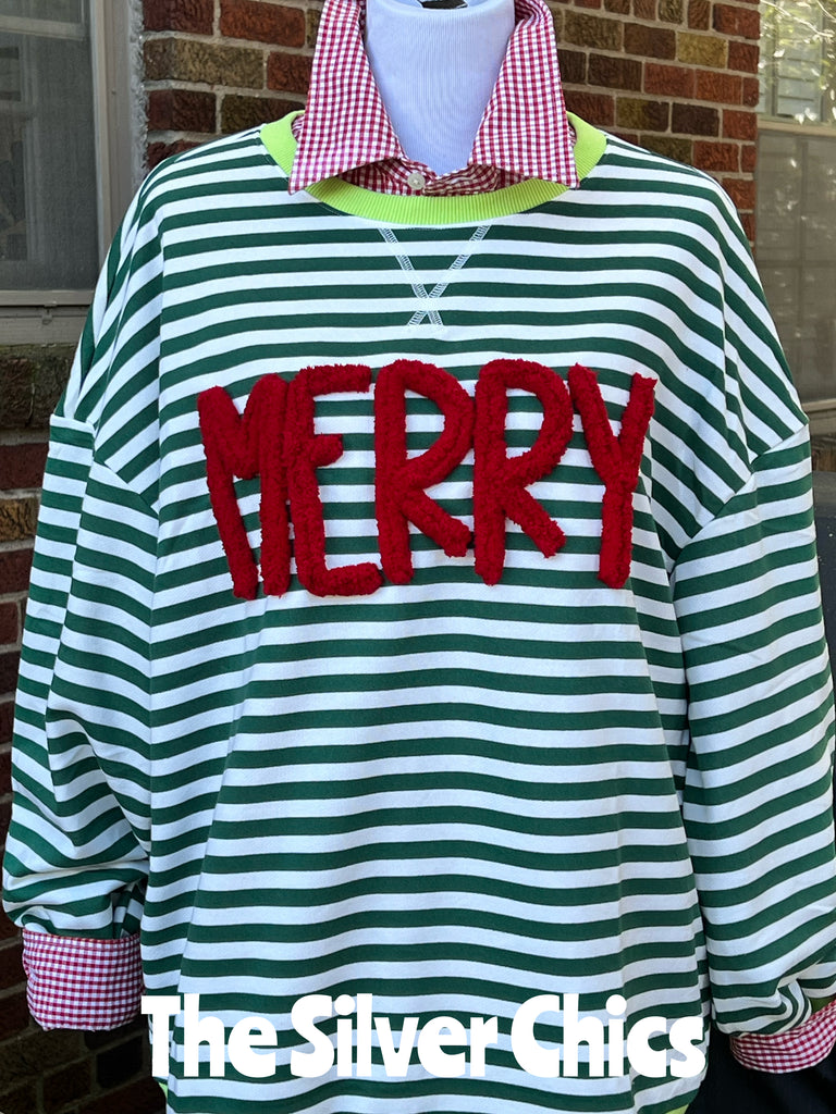 Green Stripe Sweatshirt