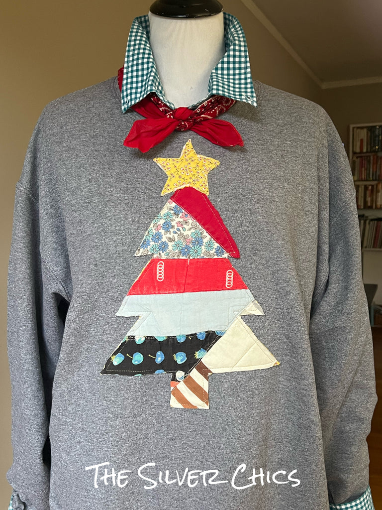 Quilted Christmas Tree Sweatshirt