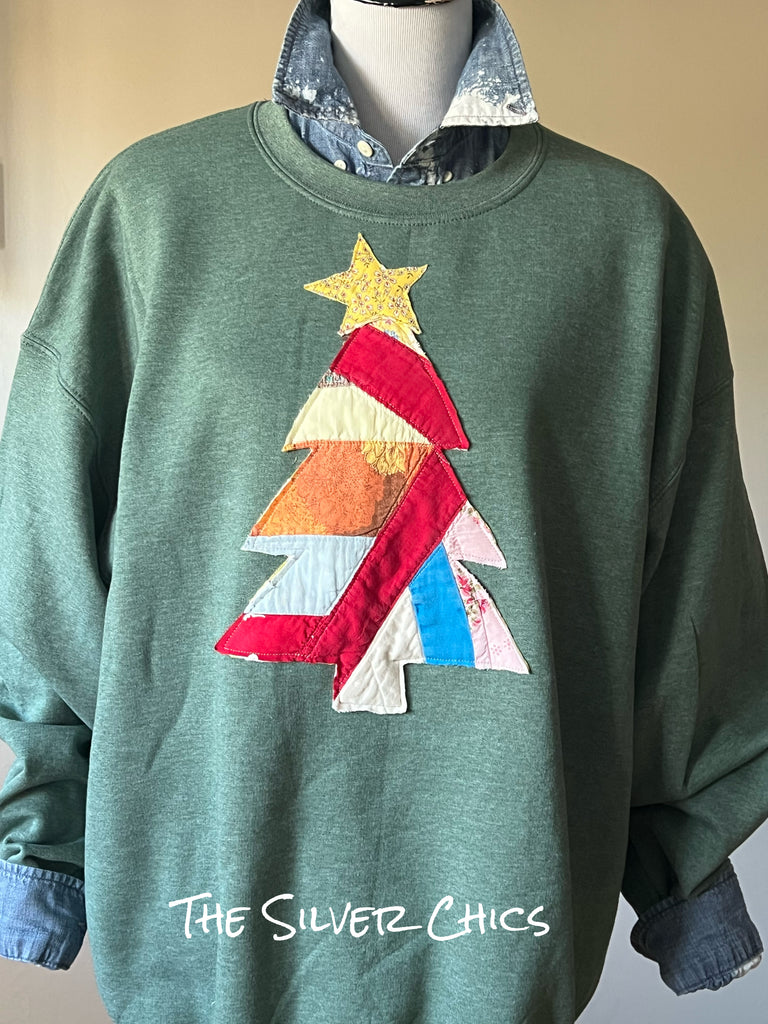 Quilted Christmas Tree Sweatshirt