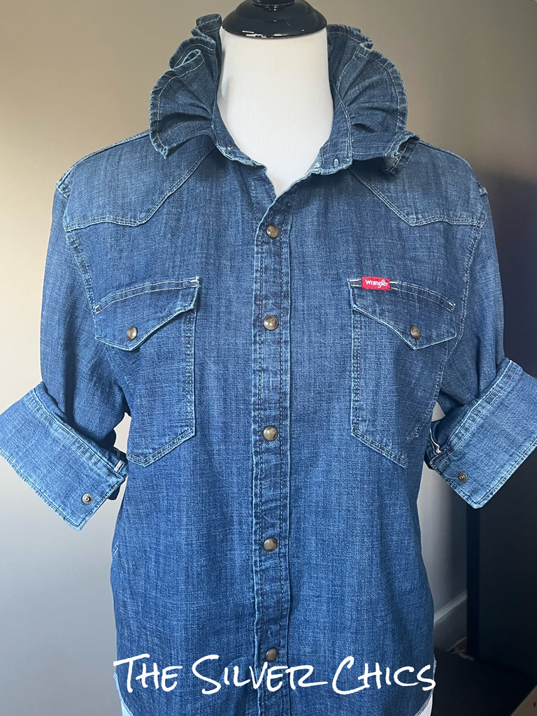 Denim Ruffle Revival Shirt