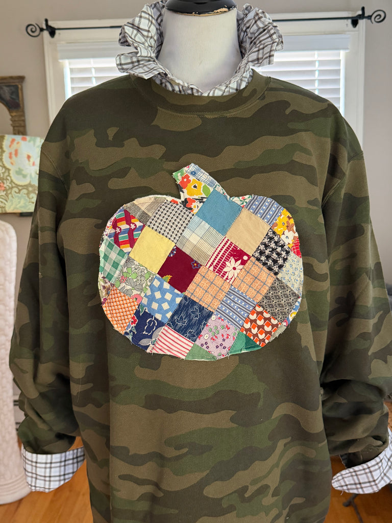 Quilted Pumpkin Camo Sweatshirt