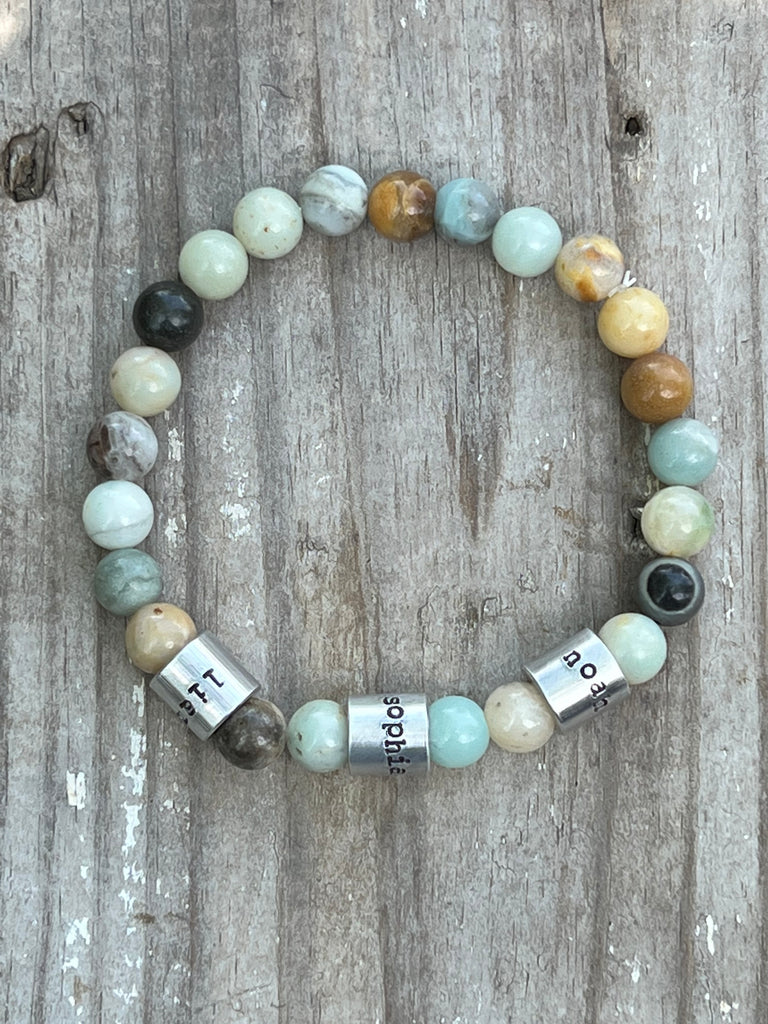 Bracelet with Hand Stamped Beads