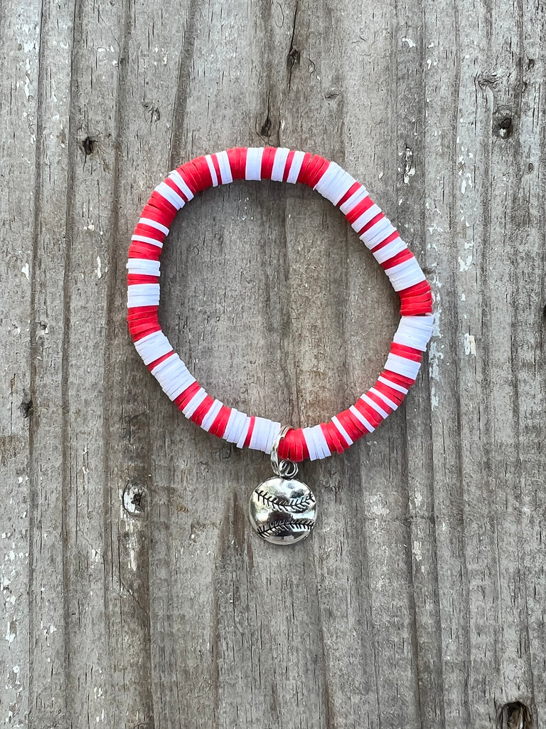 Red/White Clay Bracelet