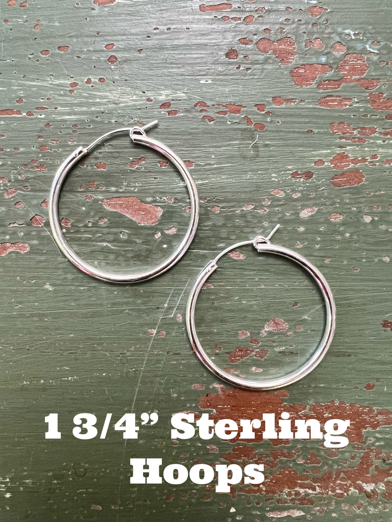 Sterling Silver Hoops 1 3/4”