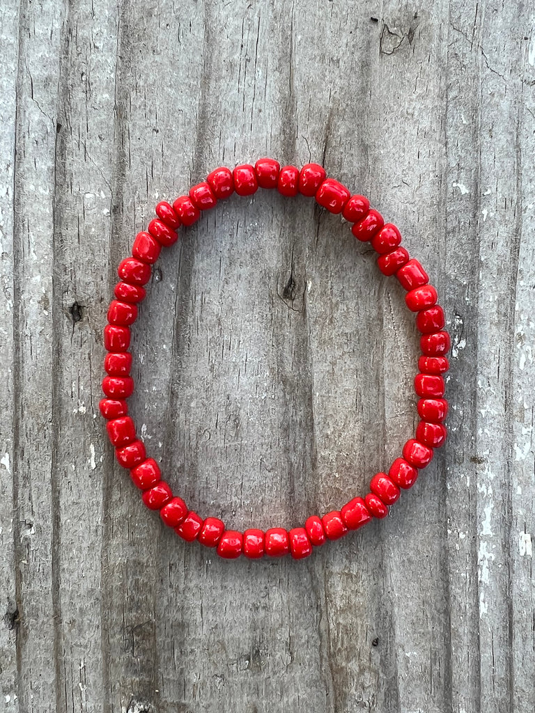 Red Seed Bead Bracelet