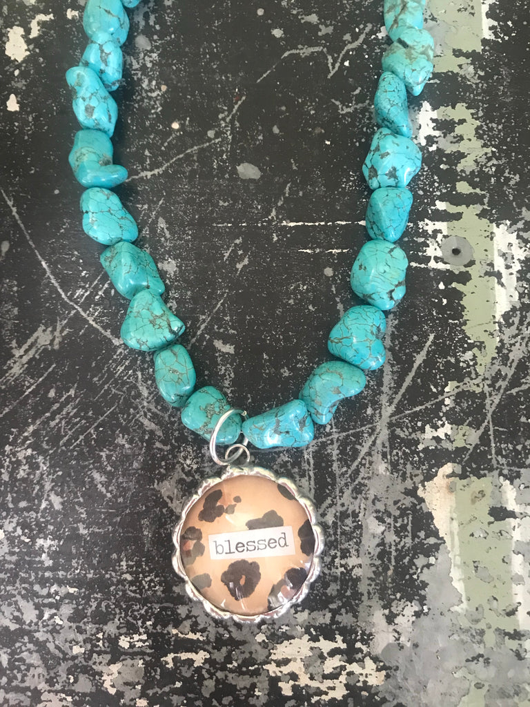 Chunky Turquoise Necklace UK Crafted From Chunky Turquoise Beads CC44 –  Making a Statement Jewellery UK