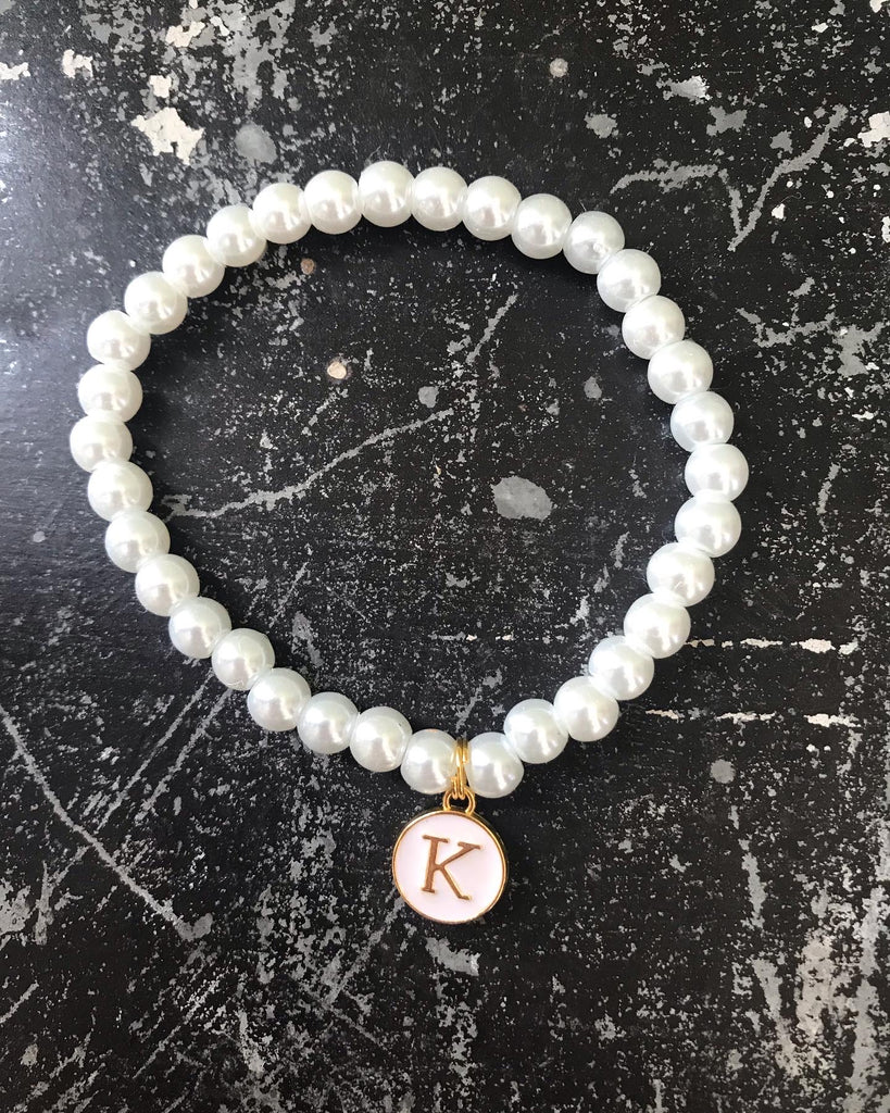 Pearl Bracelet with Initial