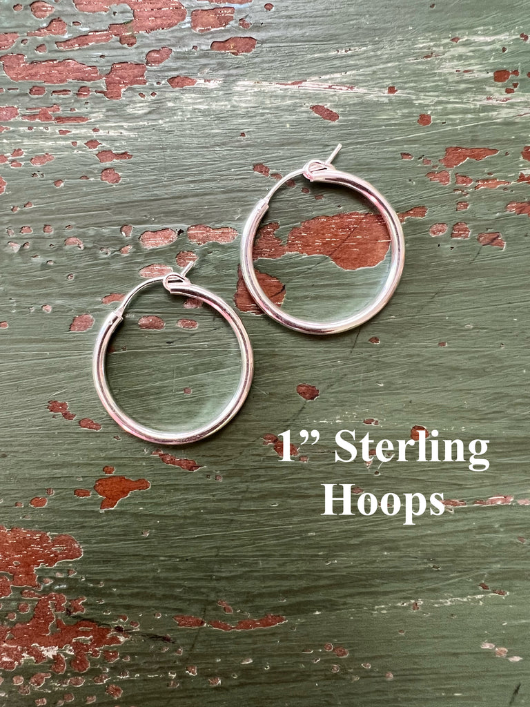 Sterling Silver Hoops 1”
