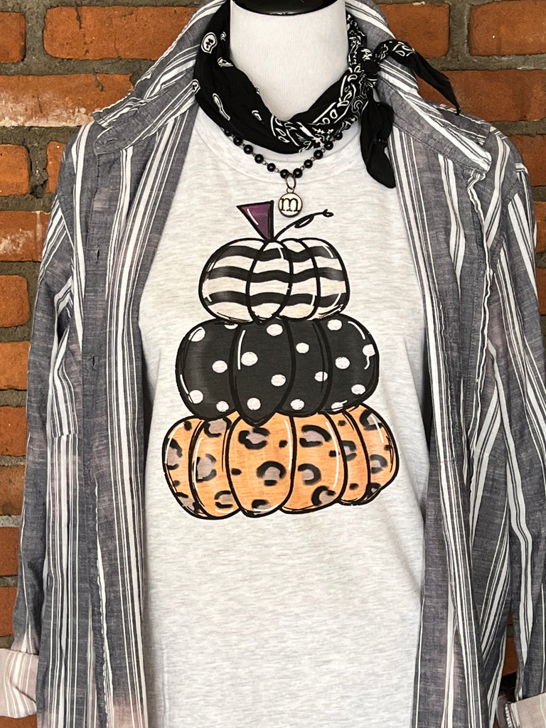 Black Stack Pumpkin Tee