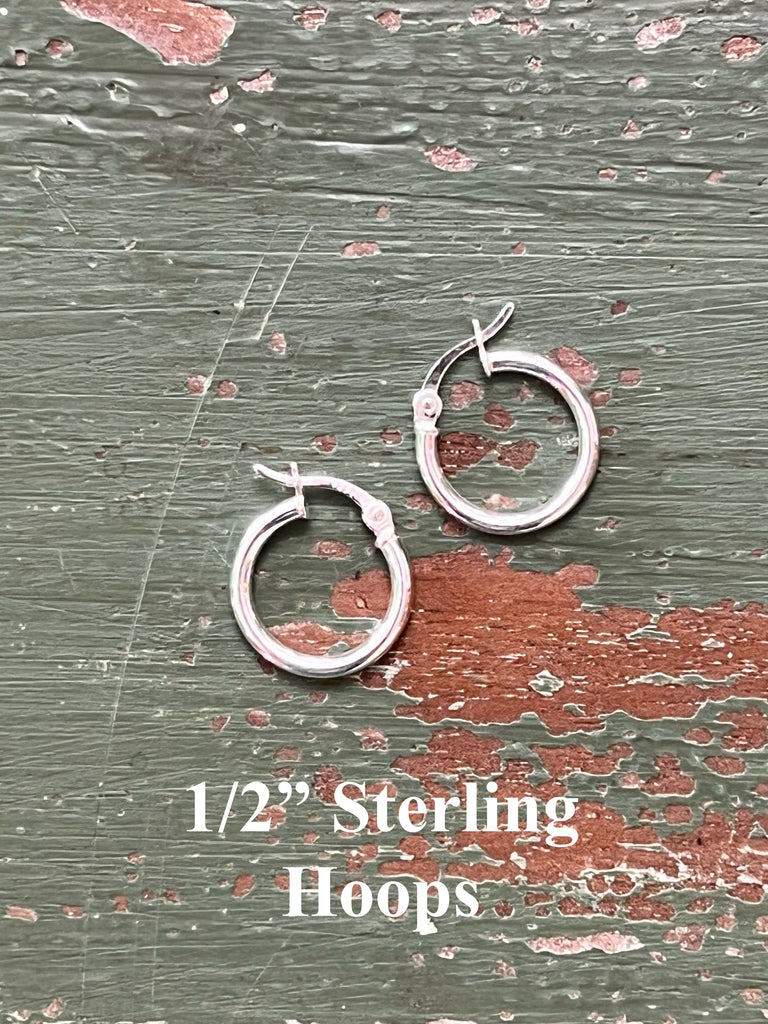 Sterling Silver Hoops 1/2”