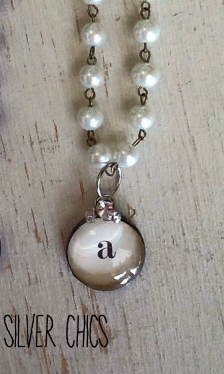 Initial Pendant on Pearls