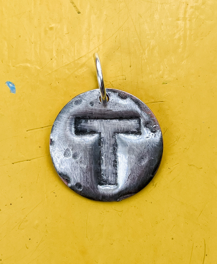 Stamped and Soldered Initial Pendant