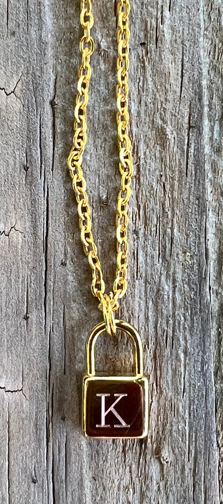Monogrammed Lock Necklace