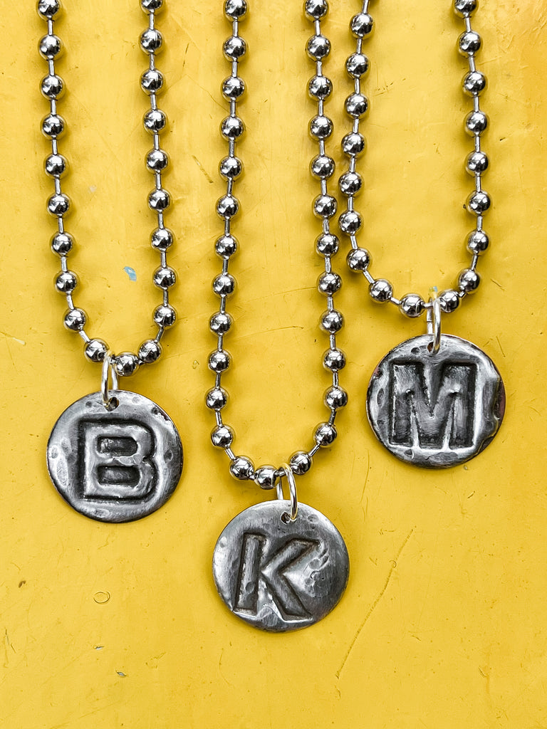 Soldered Stamped Initial on Chunky Ball Chain